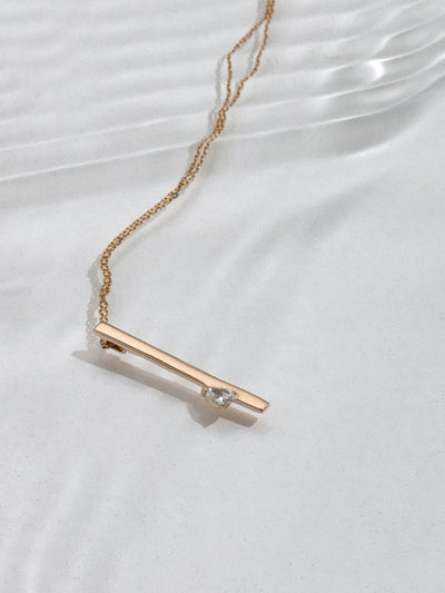 
            Floating Pear Diamond Bar Necklace 0.20