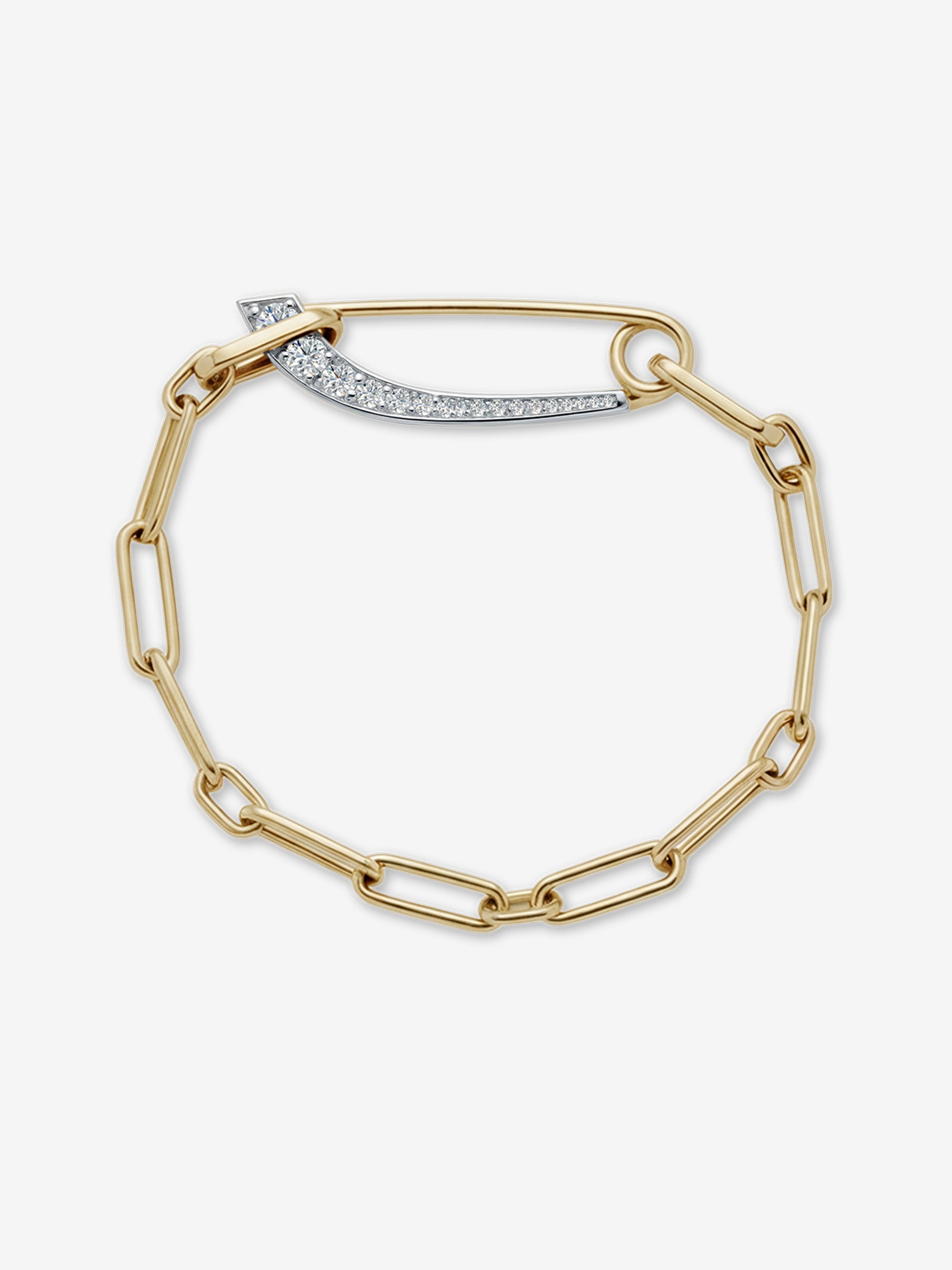 
        Angular Diamond Pin Chain Bracelet 0.75