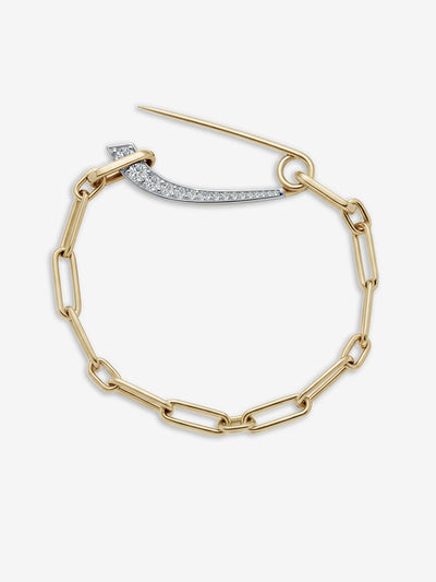 
            Angular Diamond Pin Chain Bracelet 0.75