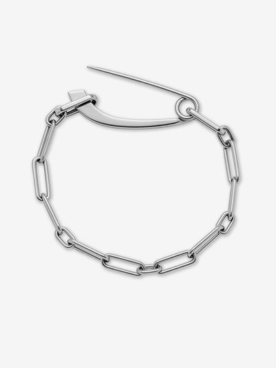 Angular Sterling Silver Pin Chain Bracelet 0.00