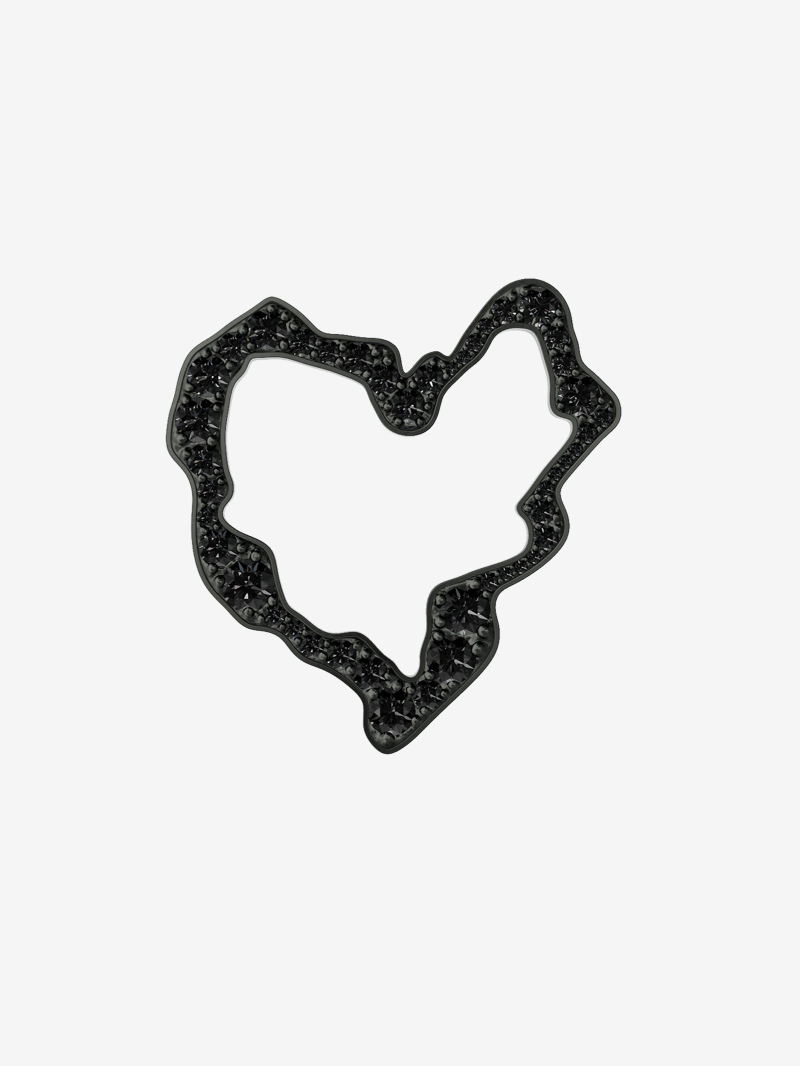 Black Diamond Heart Pendant 2.3