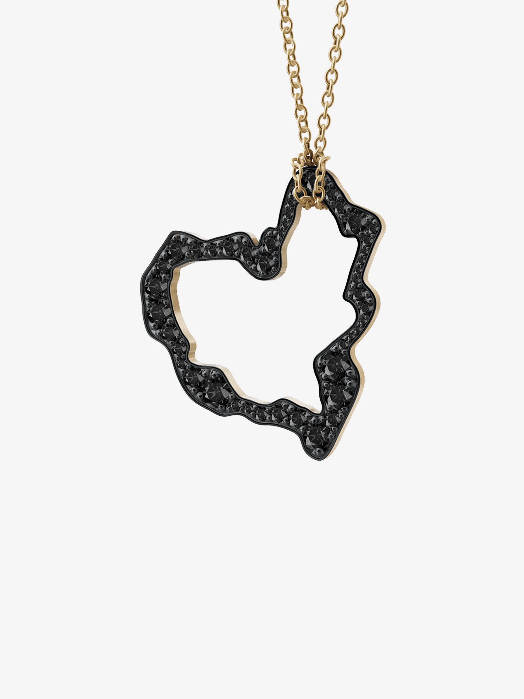 
        Black Diamond Heart Pendant 2.3