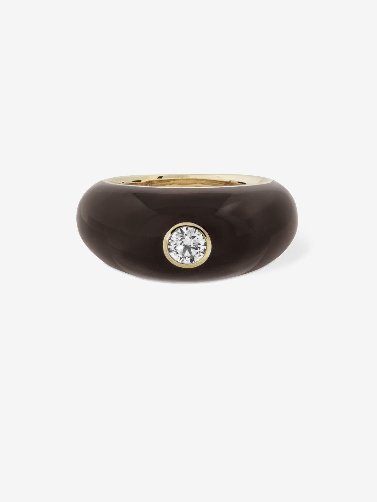Brown Ceramic Dome Ring 0.35