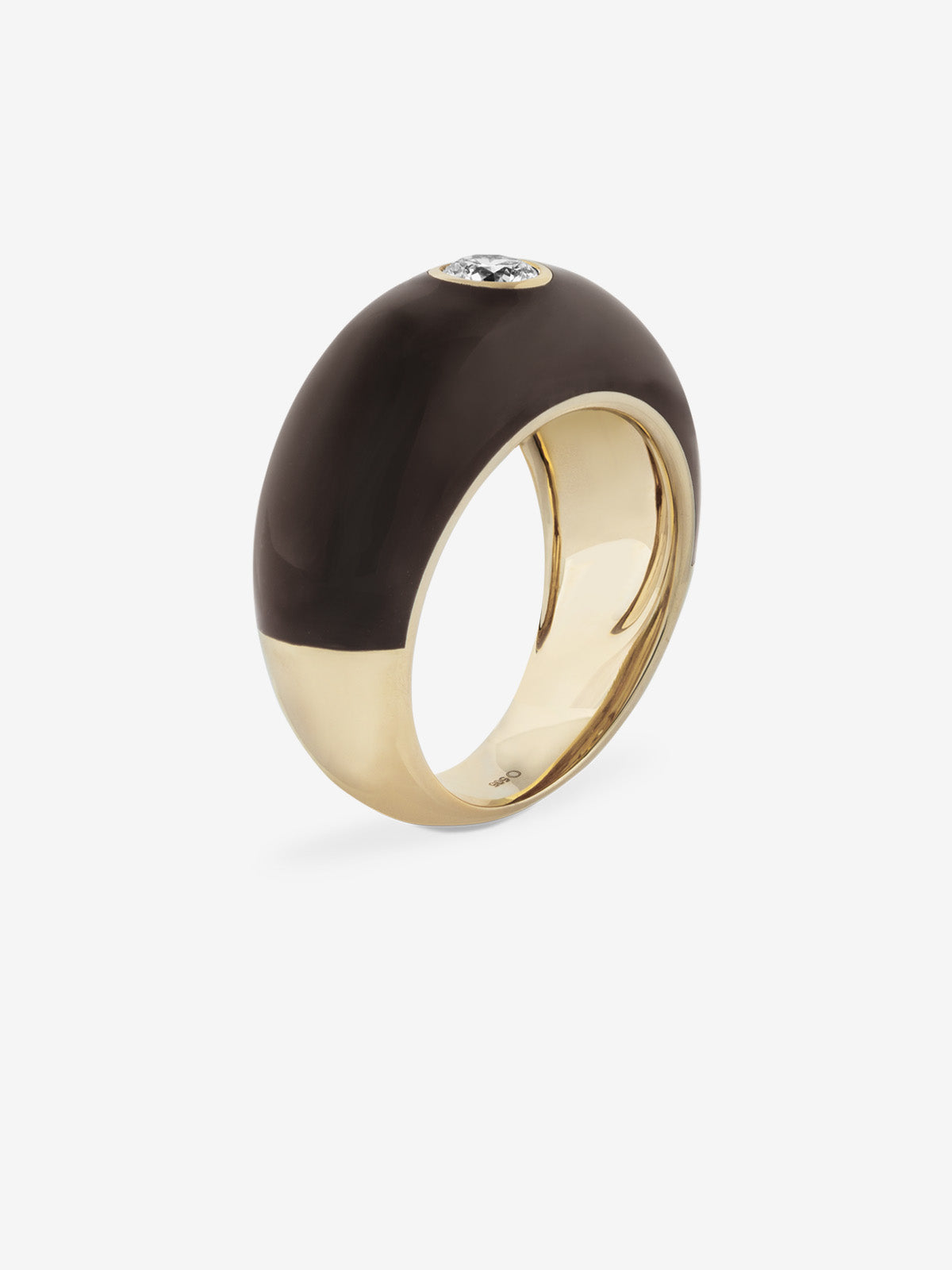 
        Brown Ceramic Dome Ring 0.35