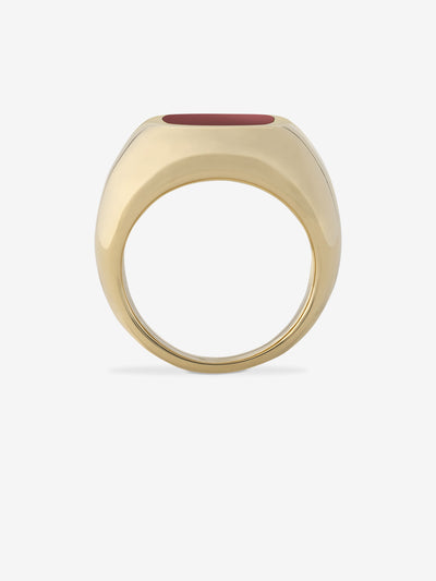 Burgundy Ceramic Gold Seal Ring 0.00