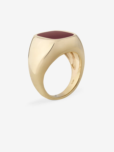 Burgundy Ceramic Gold Seal Ring 0.00