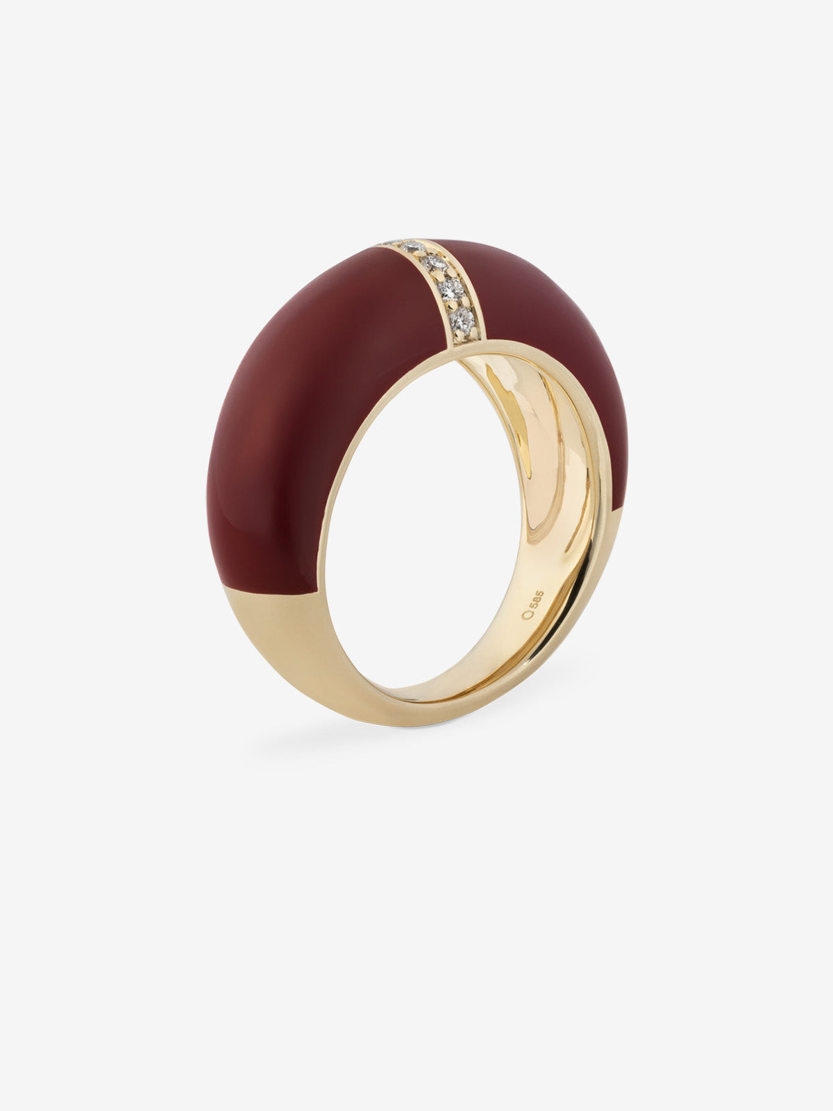 
        Burgundy Ceramic Dome Ring 0.11