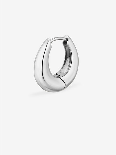 Sterling Silver Dome Hoop Earring 17