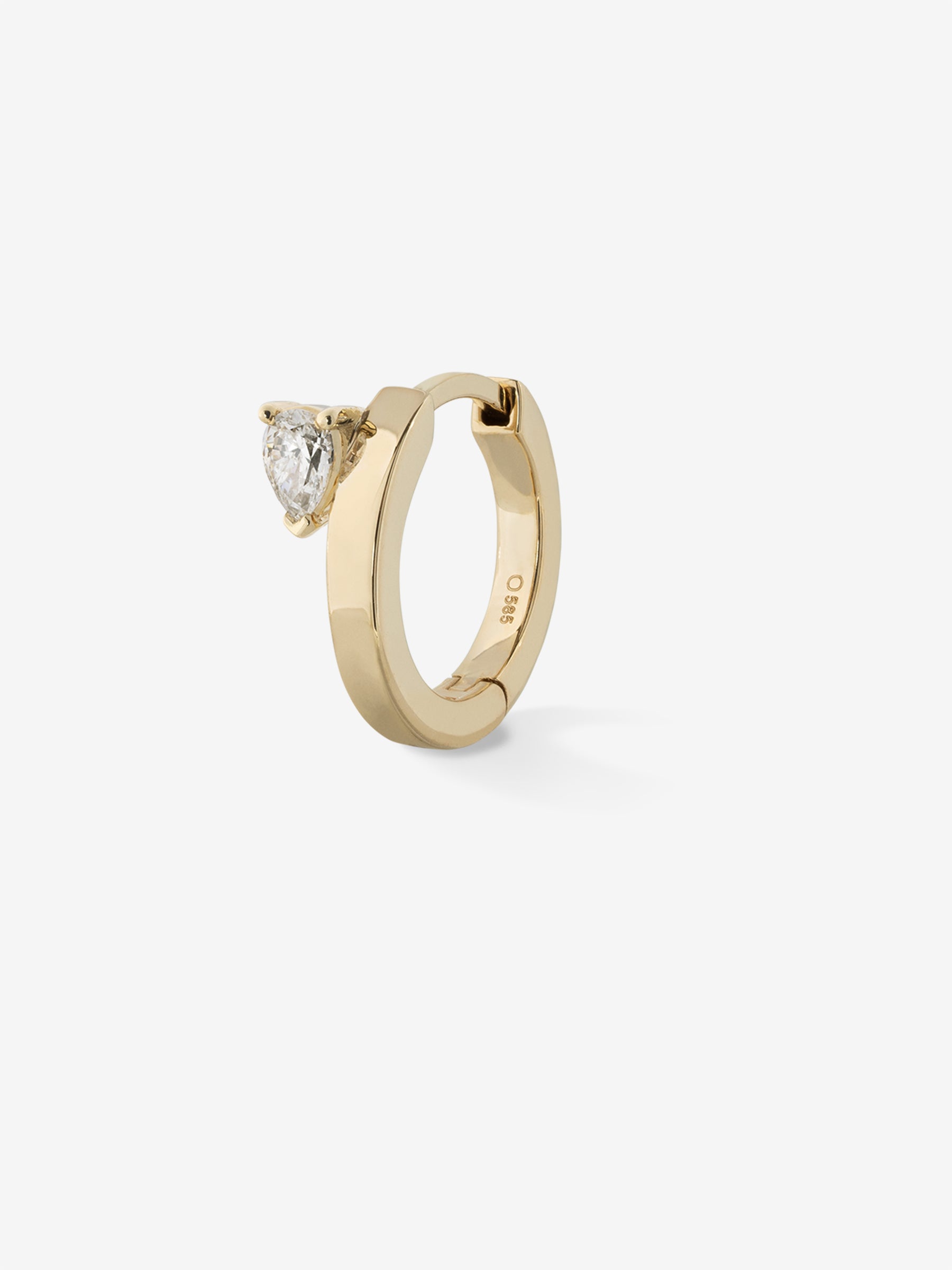 
        Floating Pear Diamond Huggie 0.11
