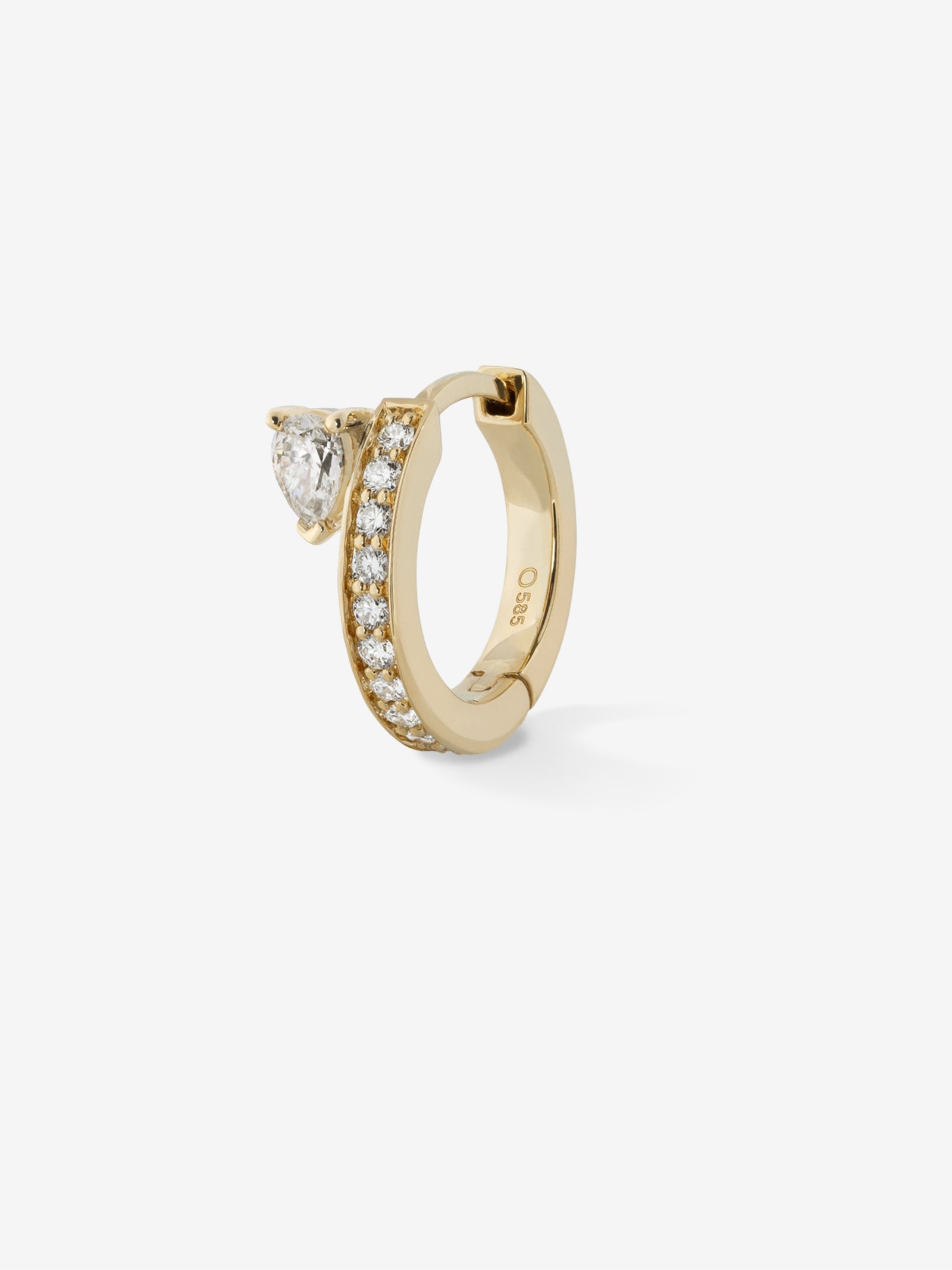 Floating Pear Diamond Huggie 0.25