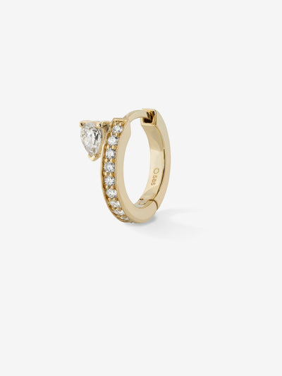 Floating Pear Diamond Huggie 0.25