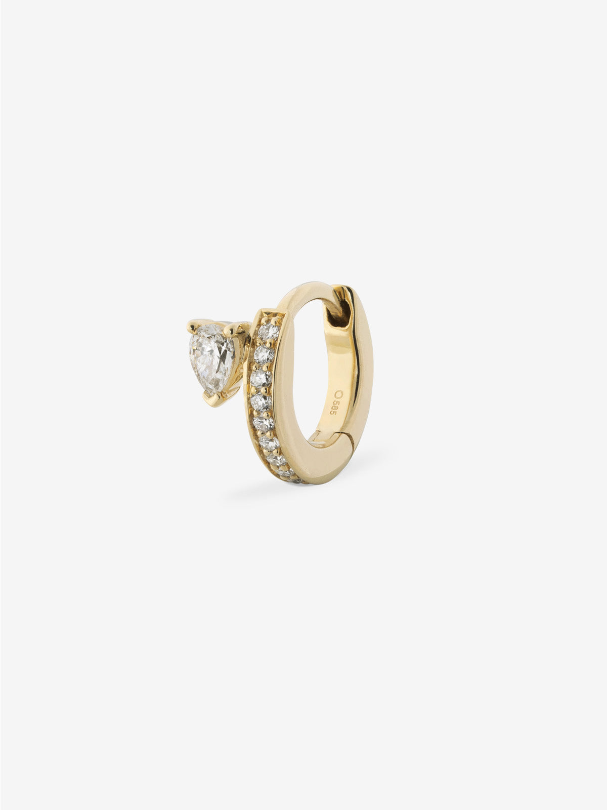 Floating Pear Diamond Mini Huggie 0.12