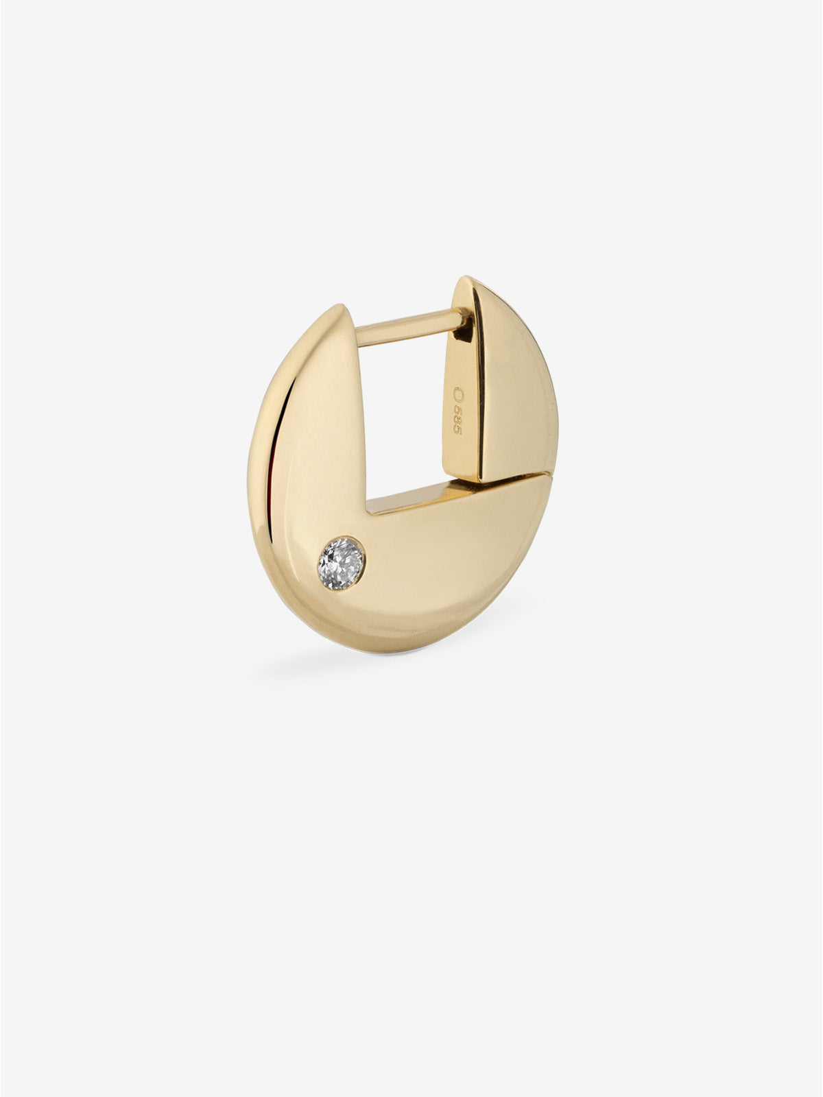 Gold Disc Diamond Earring 0.06