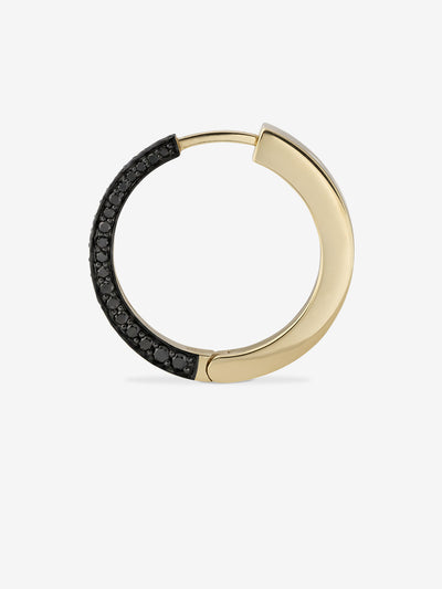 
            Large Triad Black Diamond Hoop Earring 0.50