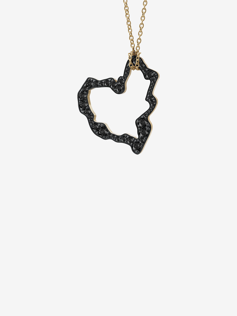 Mini Black Diamond Heart Pendant 0.65