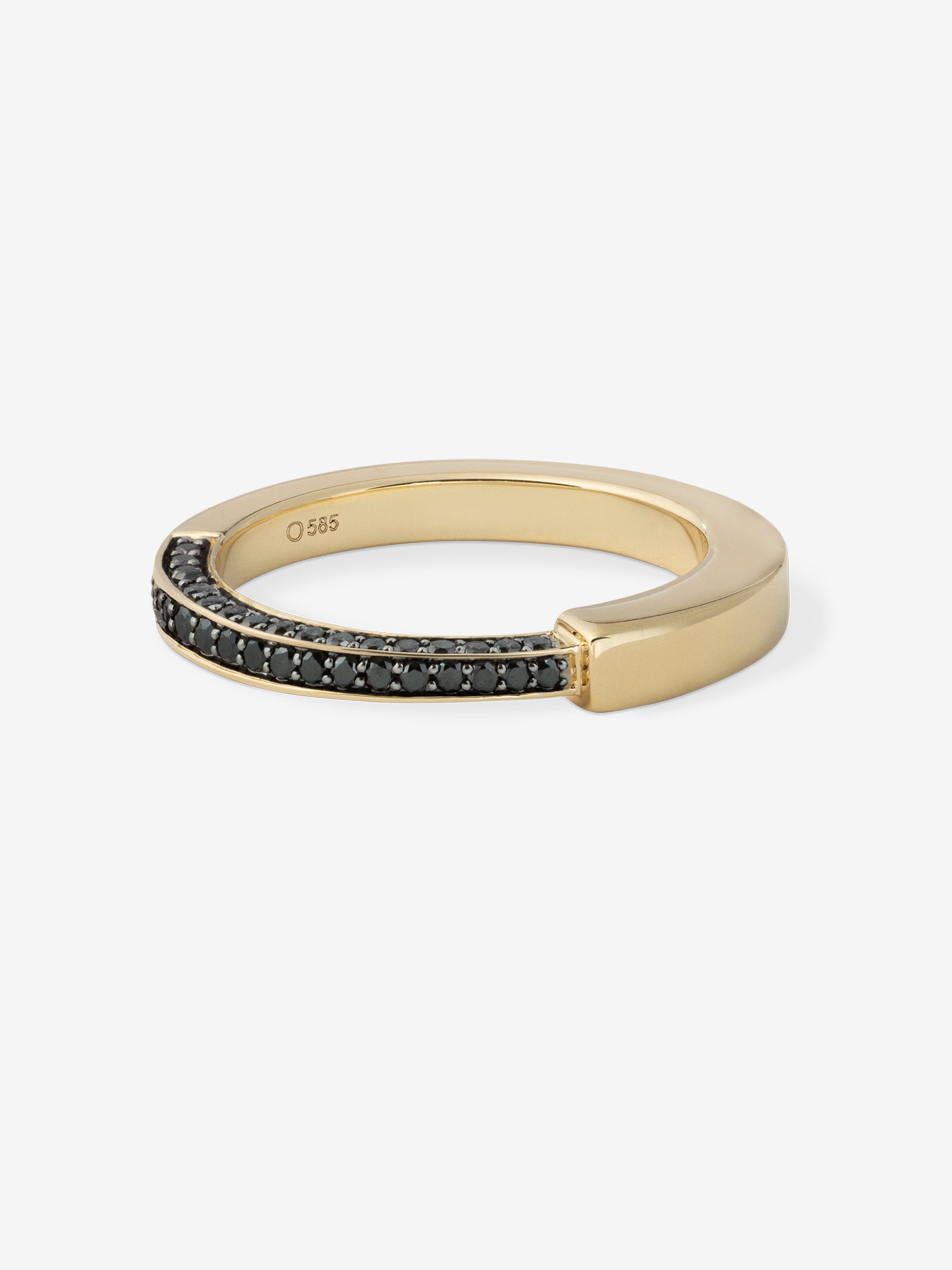 Angular Triad Black Diamond Ring 0.45