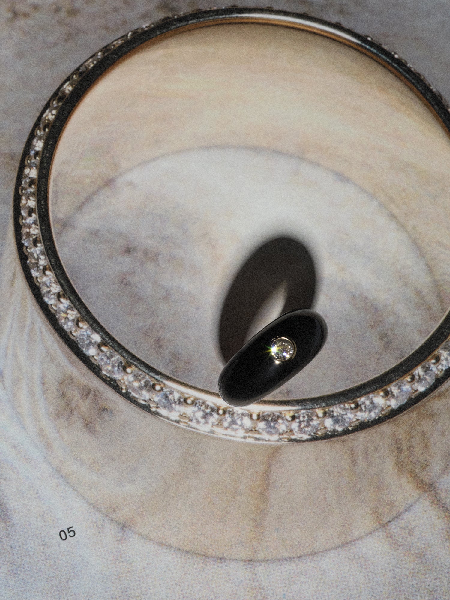 
        Black Ceramic Dome Ring 0.35