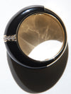 
        Black Enamel Dome Ring 0.11