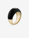 
        Black Enamel Dome Ring 0.35