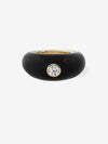 
        Black Enamel Dome Ring 0.35