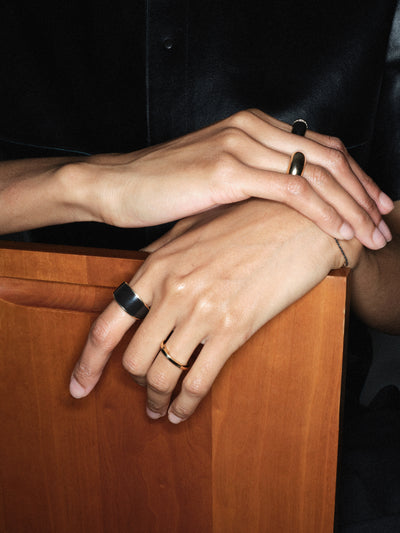 Black Ceramic Disc Ring 0.00