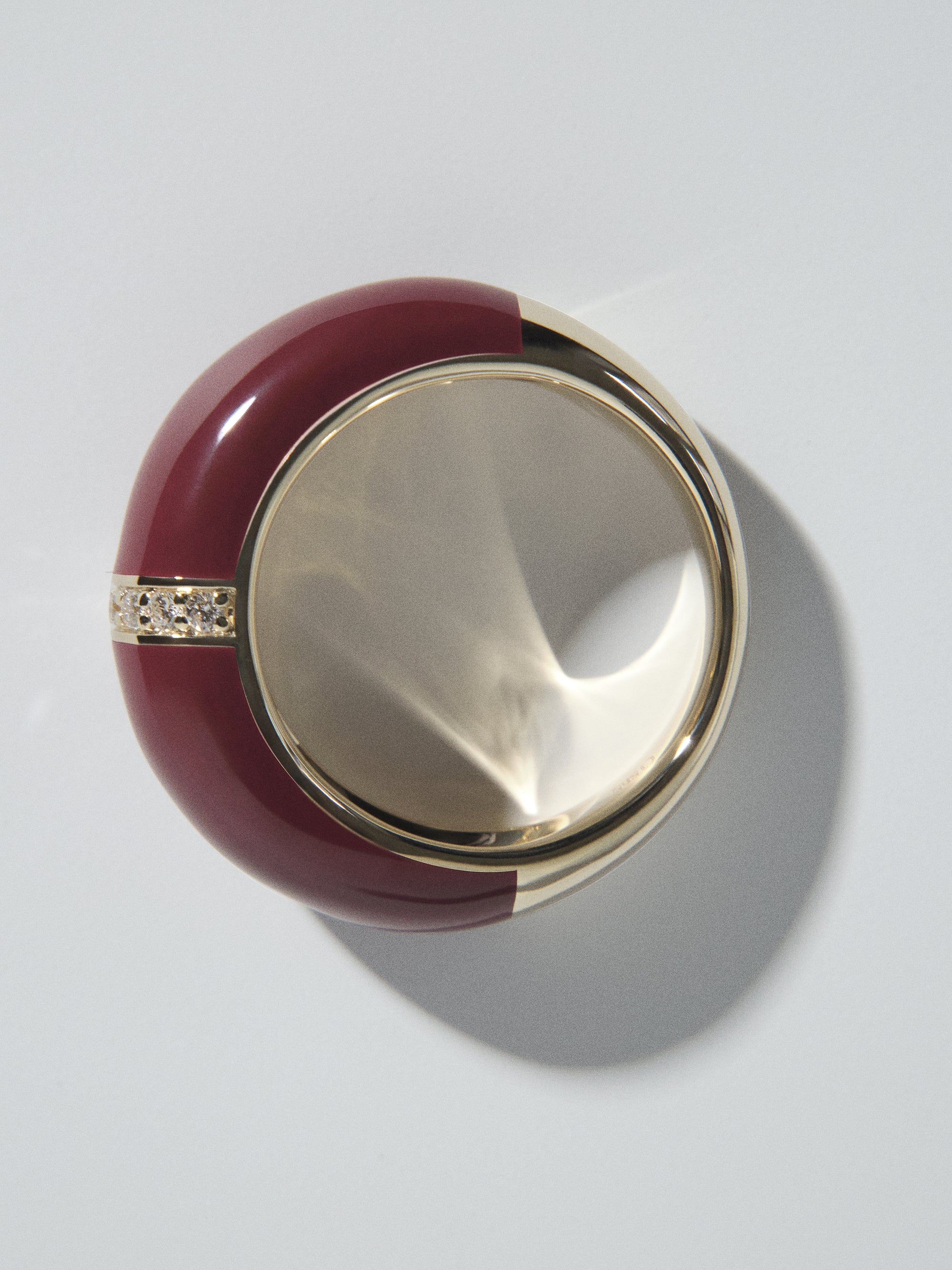 
        Burgundy Ceramic Dome Ring 0.11