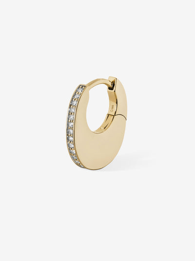 
            Elongated Mini Diamond Huggie Earring 0.08