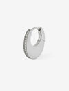 
        Elongated Mini Diamond Huggie Earring 0.08