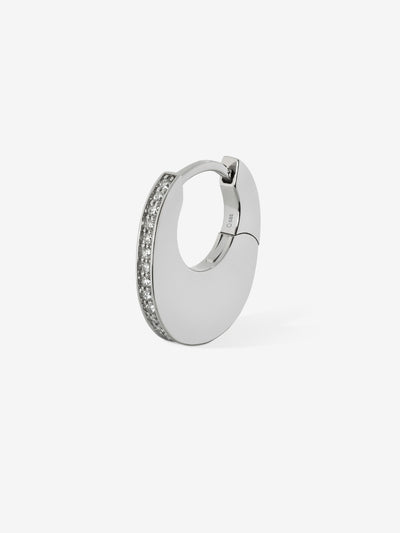 
            Elongated Mini Diamond Huggie Earring 0.08