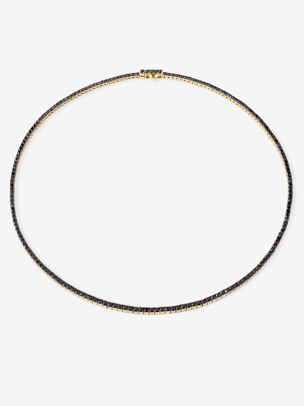 Black Diamond Tennis Necklace 6.5