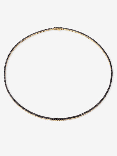 Black Diamond Tennis Necklace 6.5
