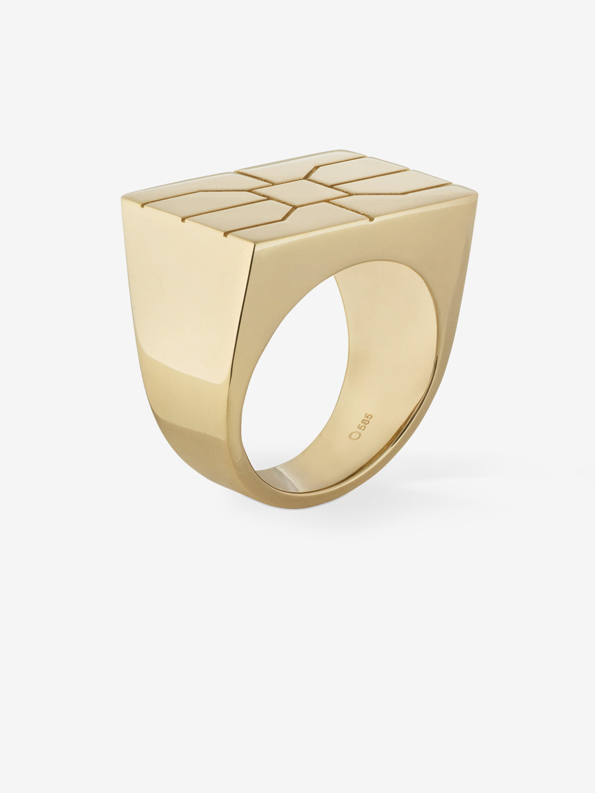 Gold Chip Disc Ring 0.00