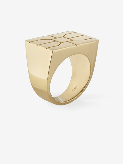 Gold Chip Disc Ring 0.00