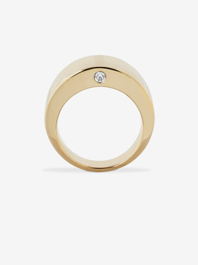 
            Gold Disc Diamond Ring 0.06