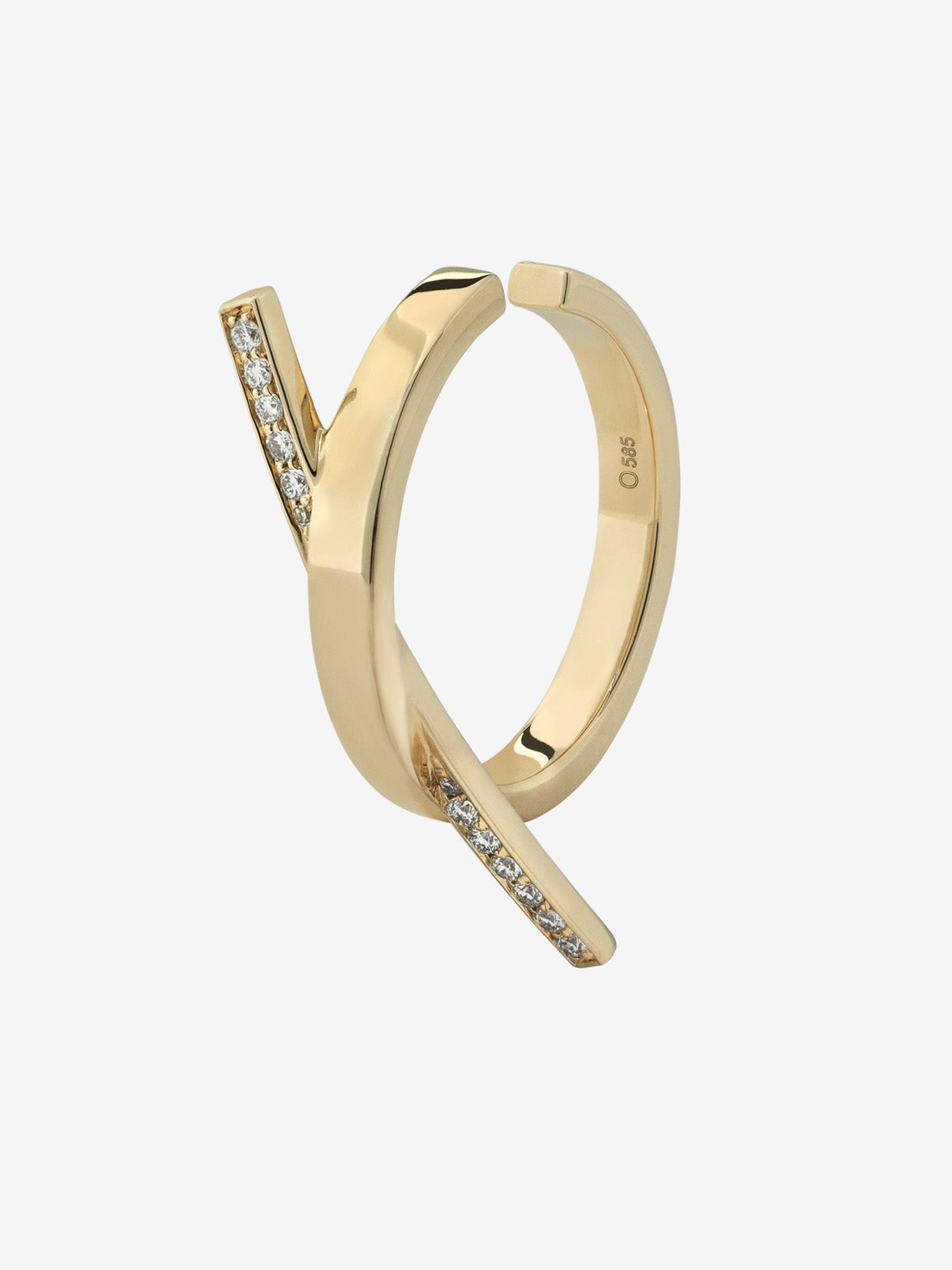 Large Curved Diamond Line Earcuff 0.12