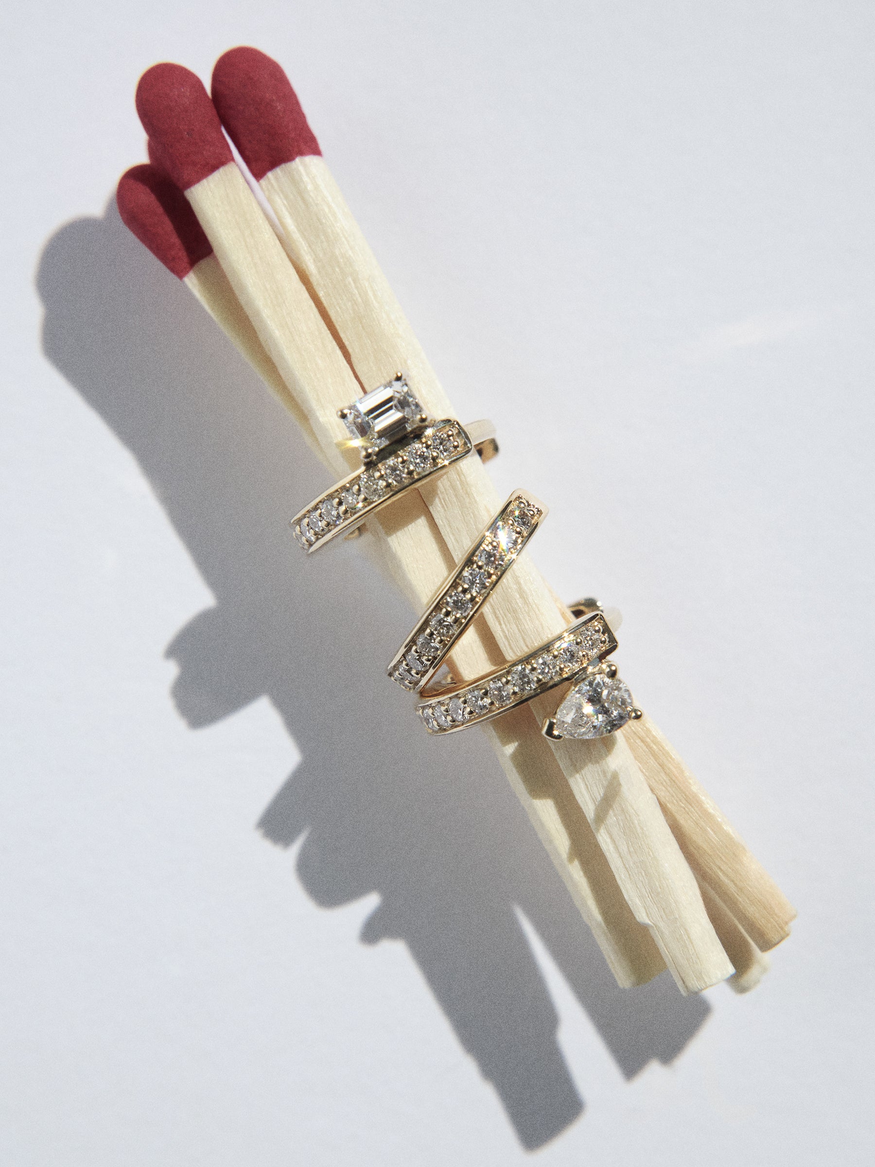 Floating Emerald-Cut Mini Diamond Huggie 0.17