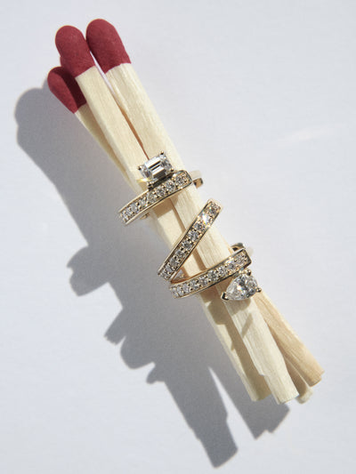 Floating Emerald-Cut Mini Diamond Huggie 0.17