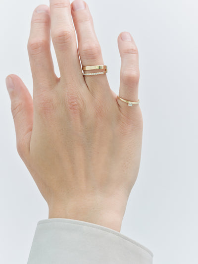 
            Floating Emerald-Cut Diamond Ring 0.10