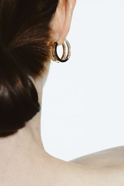
            Large Triad Diamond Hoop Earring 0.50