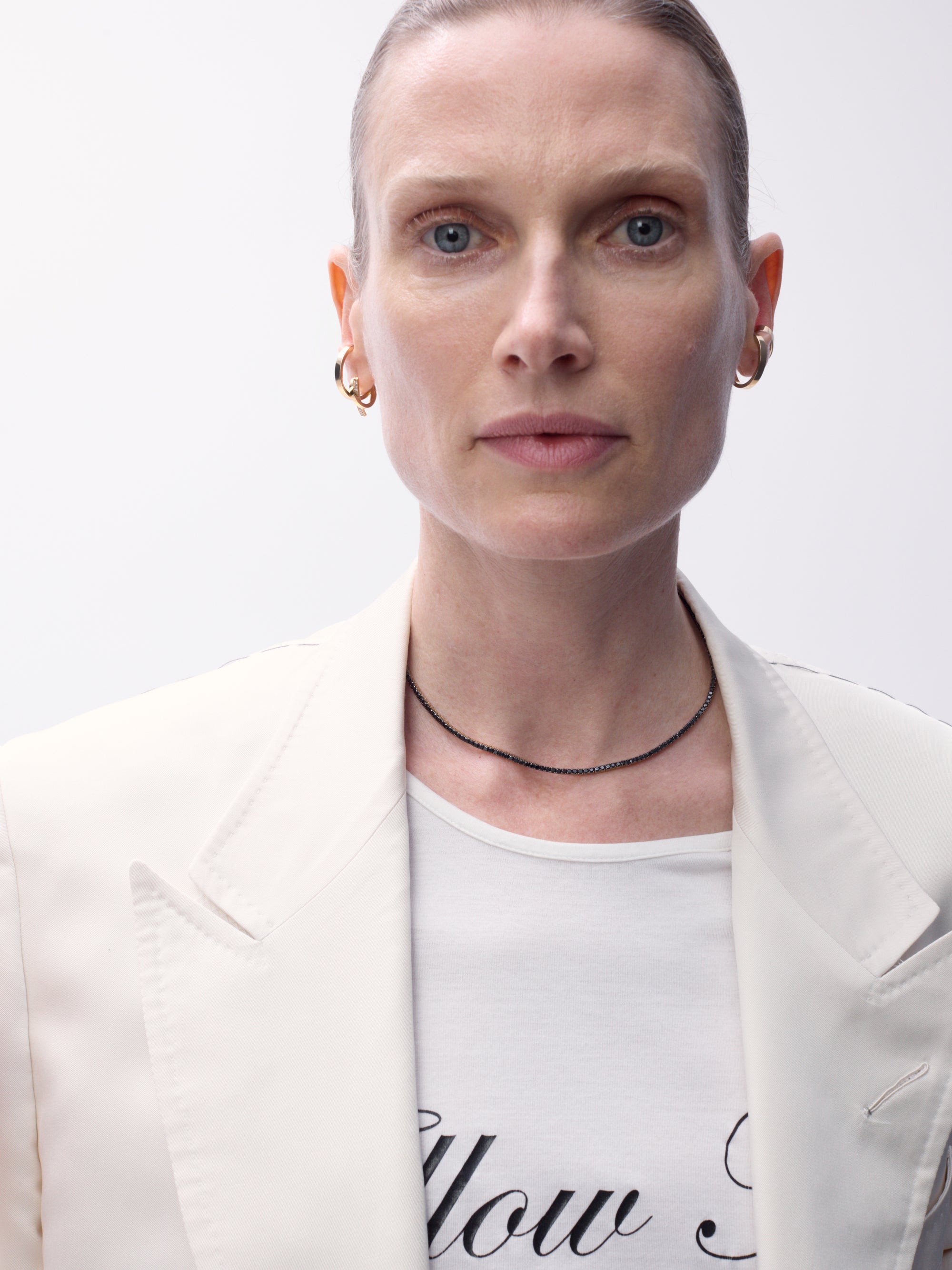 Black Diamond Tennis Necklace 6.5