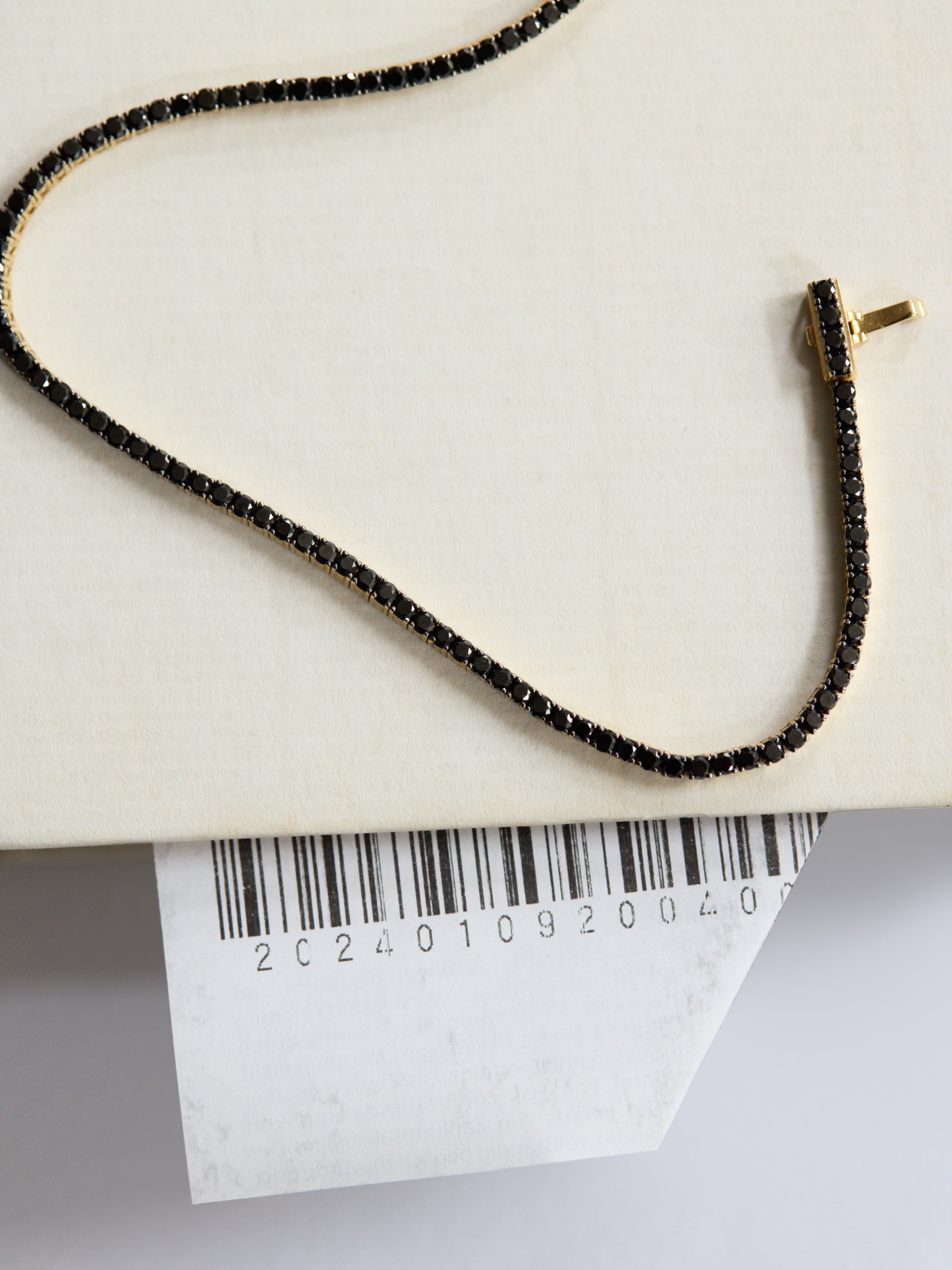 Black Diamond Tennis Necklace 6.5