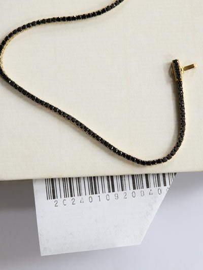 Black Diamond Tennis Necklace 6.5