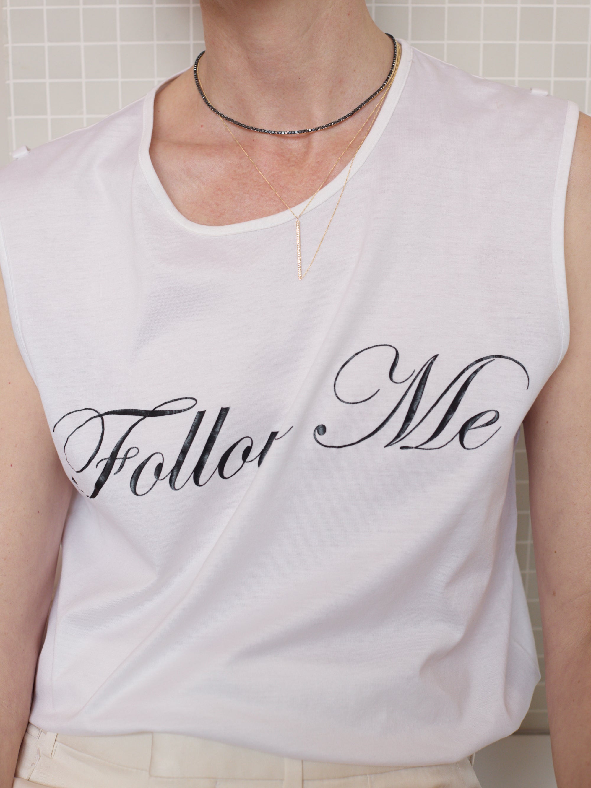 Black Diamond Tennis Necklace 6.5