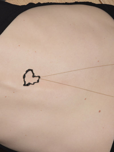 
            Black Diamond Heart Pendant 2.3