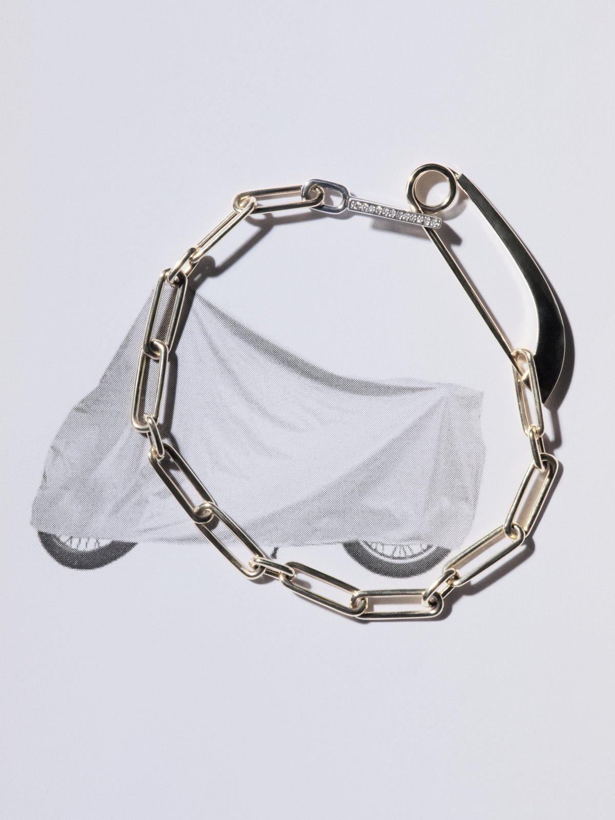 Angular Diamond Pin Chain Bracelet 0.75