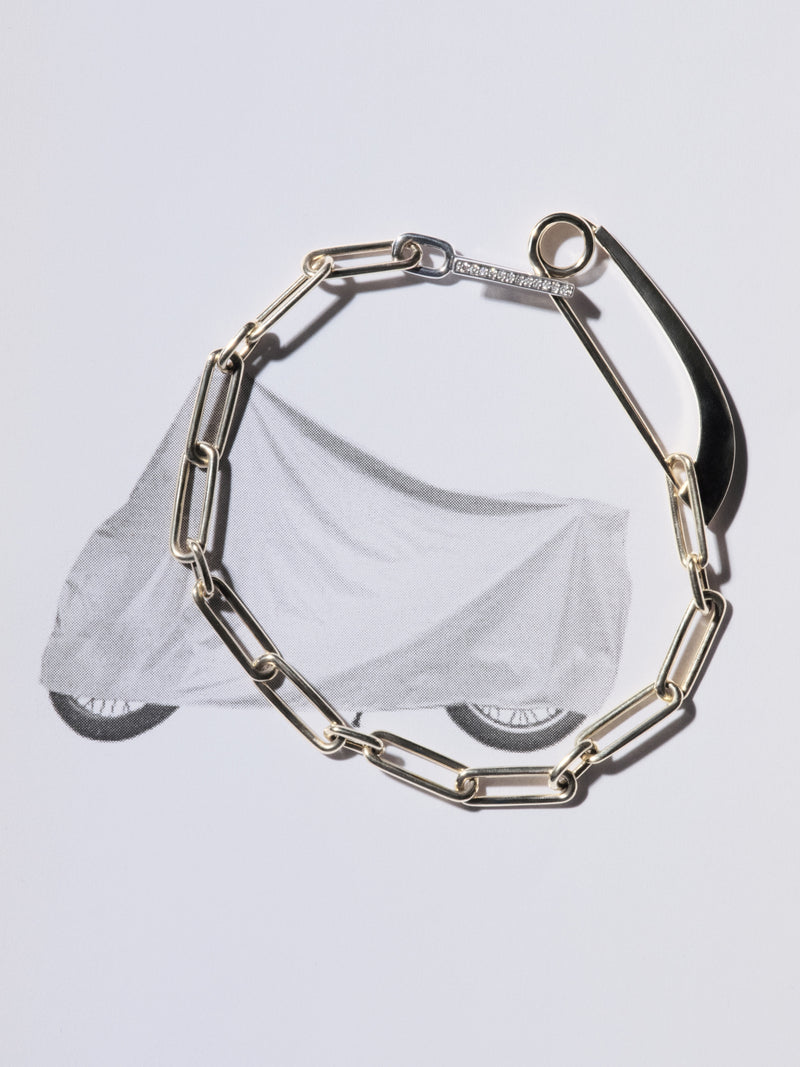 Angular Diamond Pin Chain Bracelet 0.75