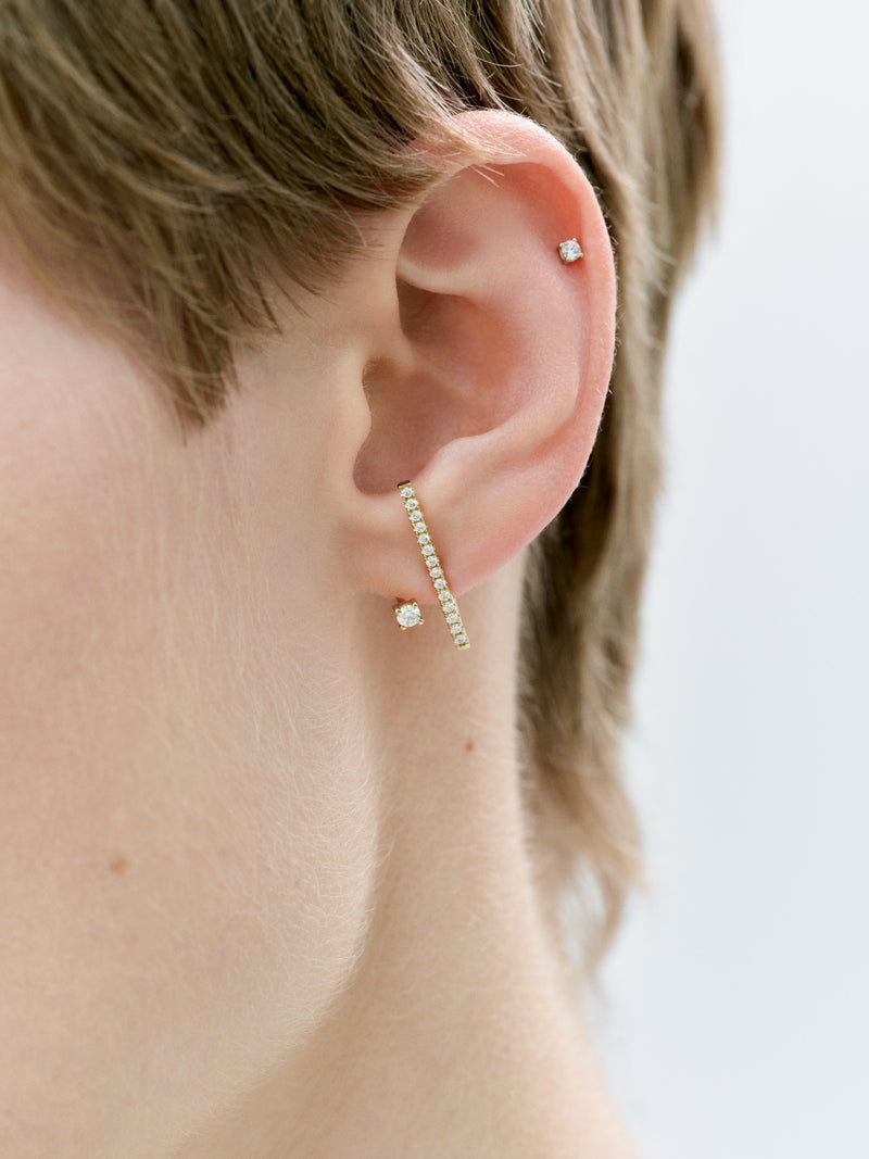 Vertical Diamond Spiral Earring 0.22