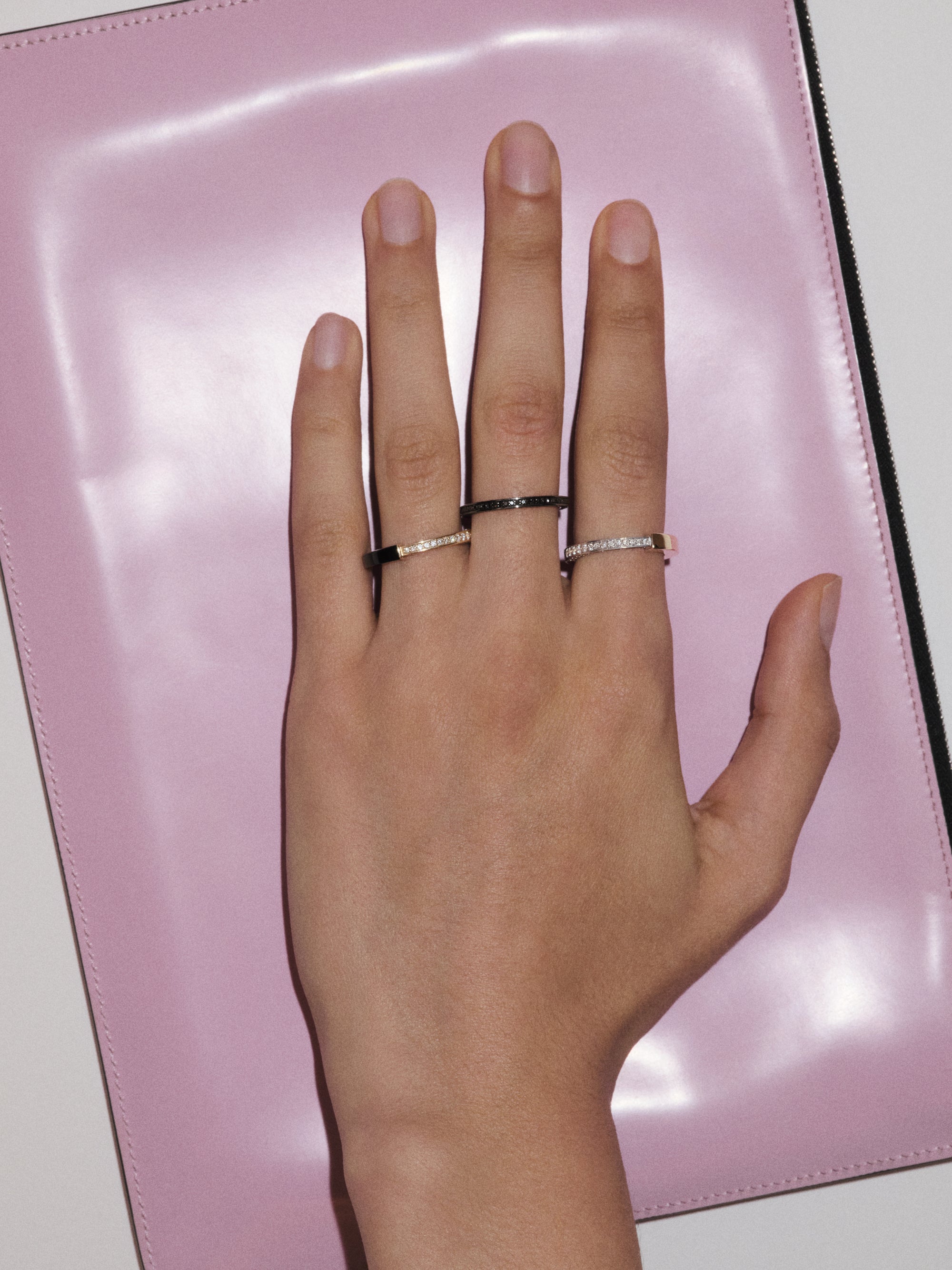 
        Angular Triad Diamond Ring 0.40