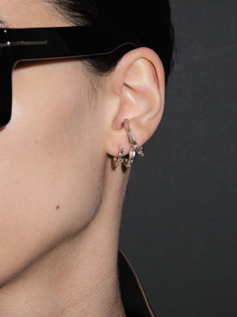Baguette Diamond Hoop Earring 0.55