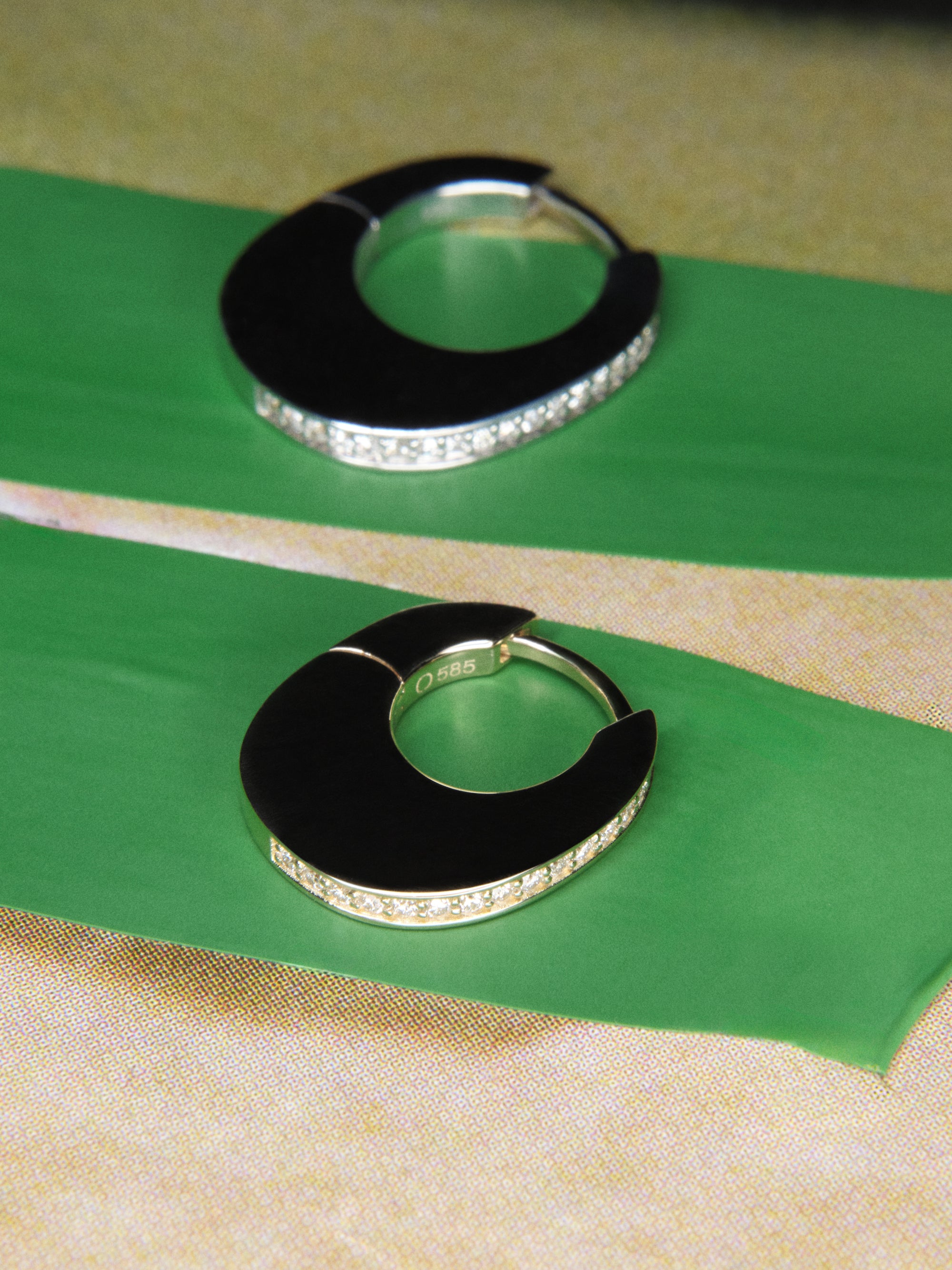 Elongated Mini Diamond Huggie Earring 0.08